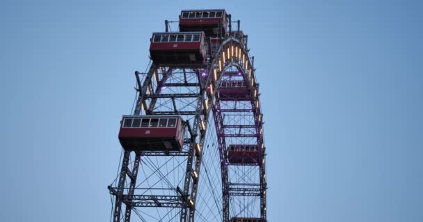 Daylight Sky Ferris Wheel Das Wiener Riesenrad Prater Vienna Austria — стоковое видео