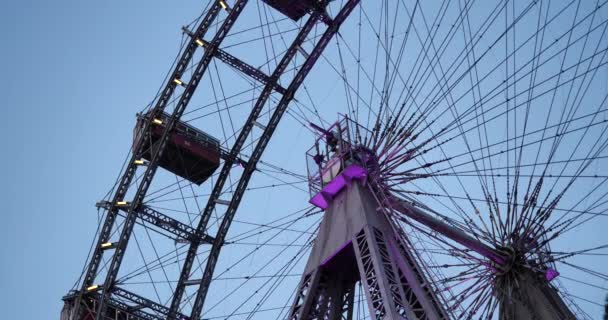 Daylight Sky Ferris Wheel Das Wiener Riesenrad Prater Vienna Austria — 图库视频影像