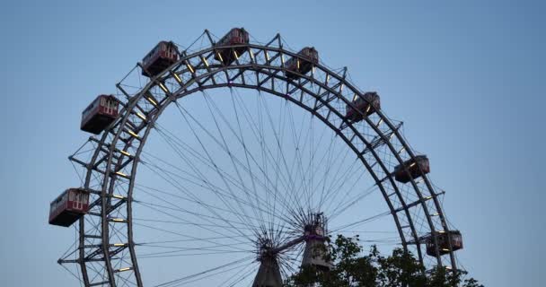 Daylight Sky Ferris Wheel Das Wiener Riesenrad Prater Vienna Austria — стокове відео