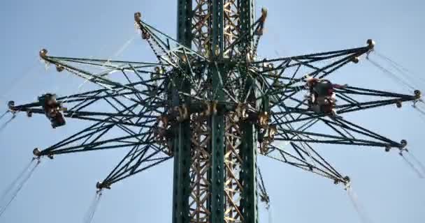 Hot Sunny Summer Weather Day Wiener Prater Machine Vienna Austria — Vídeos de Stock