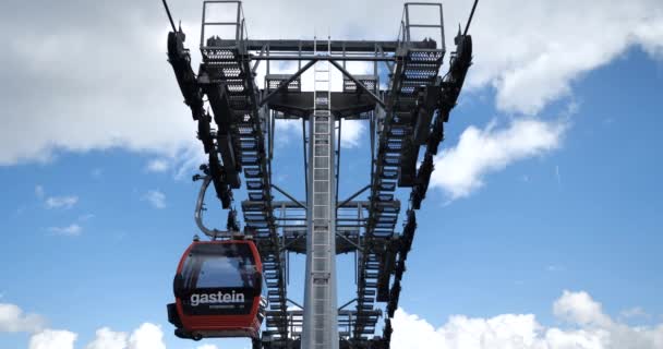 Giant Hoist Line Way Line Mechanism Marvelous Bad Gastein Alps — Stock Video