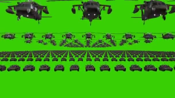 Chromakey Army Isolated Background Loop — Vídeo de Stock