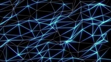  Mavi çokgen tel hareket çizgileri video arkaplan vj döngüsü.
