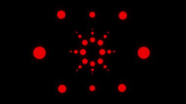 Siyah hareket arkaplan VJ döngüsü üzerinde kırmızı dairesel salınım etkisi