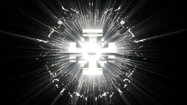 Symboles Explosion Religion Occulte Signes Sur Fond Noir Motion Graphics — Video