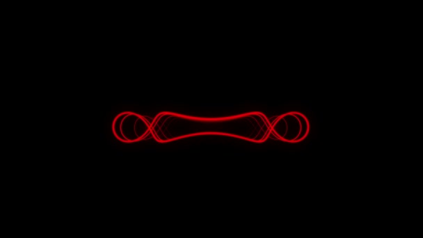 Röd Oändlighet Rörelse Laser Linjer Effekt Svart Rörelse Bakgrund Loop — Stockvideo