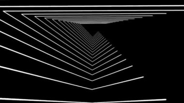 Beyaz piramit hareketi lazer çizgileri siyah hareket arkaplan VJ döngüsü üzerinde efekt