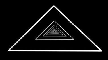 Siyah hareketli arka plan VJ döngüsü üzerinde beyaz üçgen hareketli lazer çizgileri etkisi