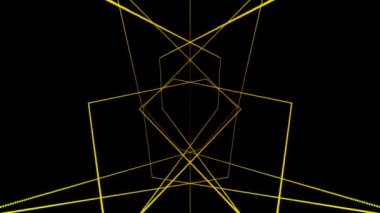  Sarı yapısal hareket lazer çizgileri siyah hareket arkaplan VJ döngüsü üzerinde etkisi