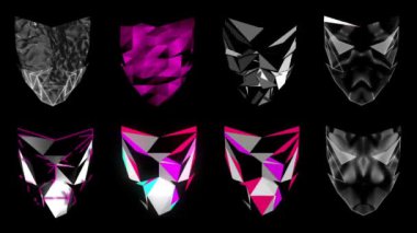 Çokgen Maske Yüzlü flaş desenli arka plan VJING HD vj döngüsü.