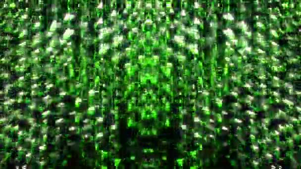 绿色四方雨背景艺术Vj循环 — 图库视频影像