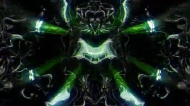 Hareket arkaplanı VJ döngüsünde parlak Zümrüt sıvı boyutsal ışık efekti