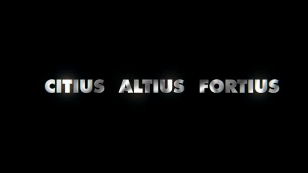 Citius Altius Fortius Text Animation Motion Typographics — Stock Video