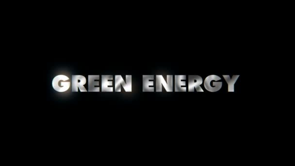 Зеленая Энергия Типографика Движения Текста Анимации — стоковое видео