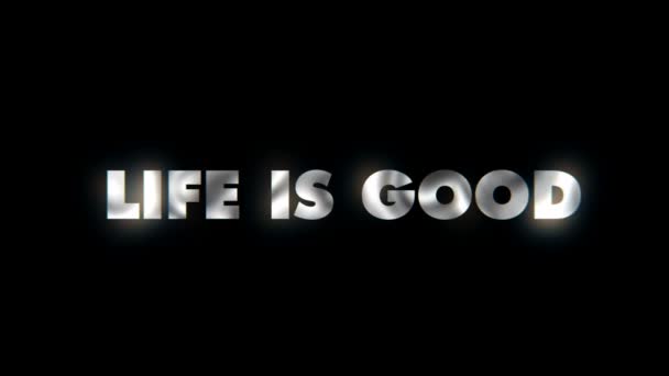 Life Good Text Animation Motion Typographics — Stock Video