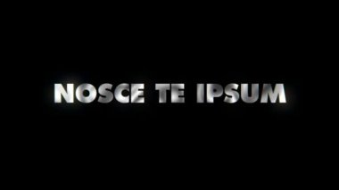 Nosce te ipsum - metin canlandırma hareketi tipografisi
