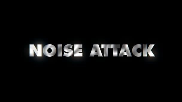 Шумовая Атака Текстовая Анимация — стоковое видео
