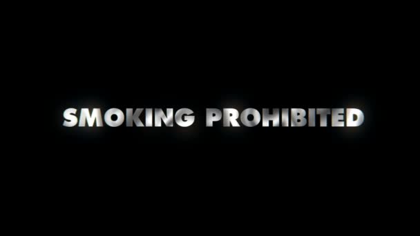 Smoking Prohibited Typografie Pohybu Textové Animace — Stock video