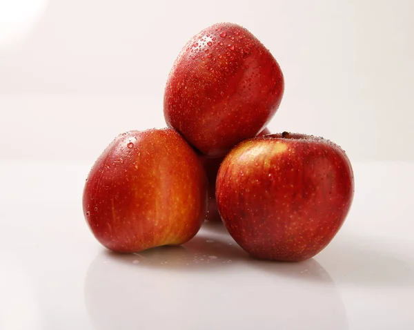 Fruit, ripe apples on a white background.