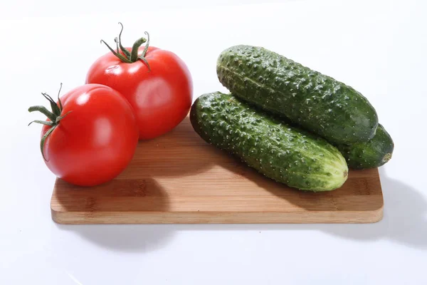 Légumes Tomates Concombres Frais — Photo