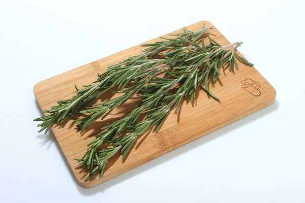 Green Vegetables Onions Parsley Celery Wooden Board — Stock Photo, Image