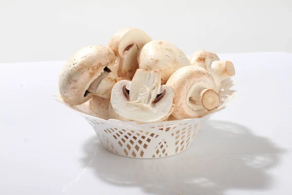 Champignons Champignons Sur Fond Blanc — Photo