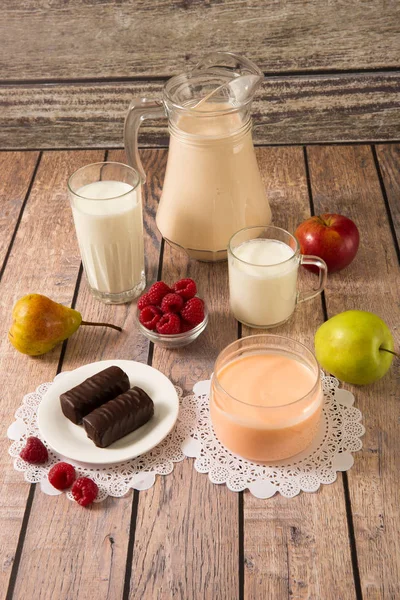 Milkshakes Aux Fruits Frais Dessert — Photo