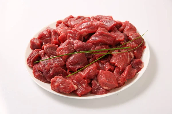 Pedaços Carne Bovino Para Fritar — Fotografia de Stock