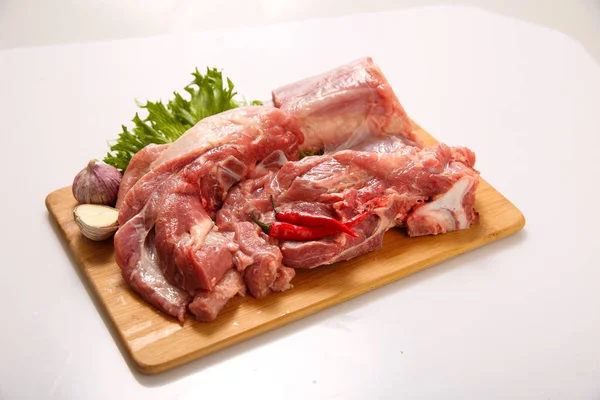 Rohes Fleisch Mit Frischem Gemüse — Stockfoto