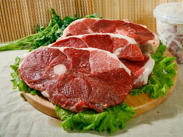 Surowe Mięso Świeżych Warzyw — Zdjęcie stockowe
