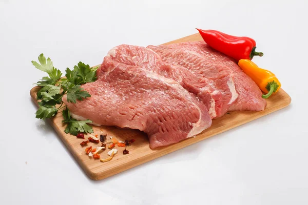 Varkensvlees Biefstuk Met Groenten — Stockfoto