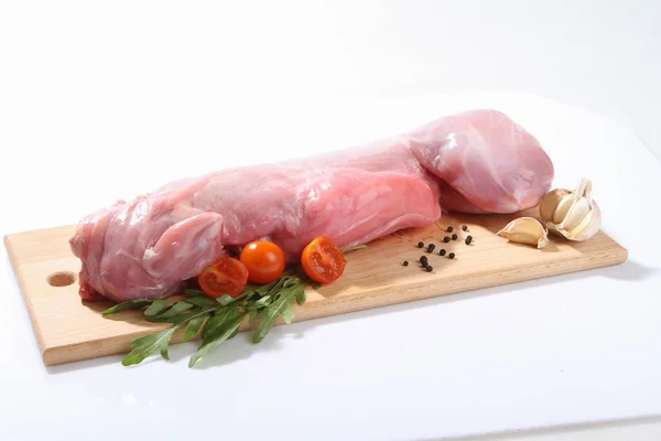 Kaninchenfleisch Mit Gemüse Und Pilzen — Stockfoto