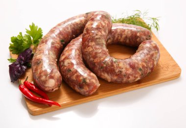 Ham kızarmış sosis ızgara sebze ile için. stok görüntü