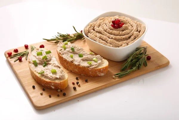 Paté Fresco Pan Cebolla Etc — Foto de Stock