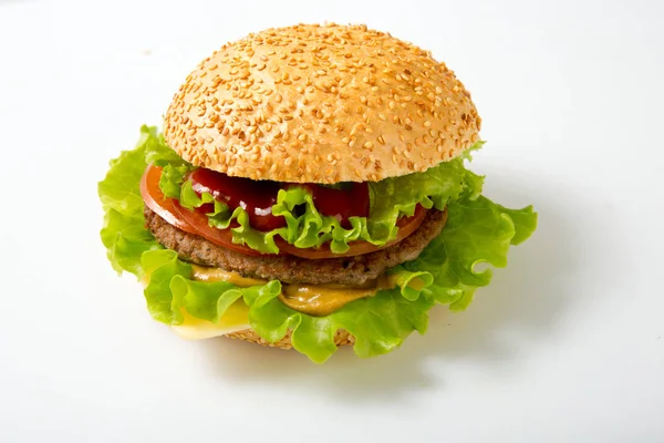 Hamburger with meat and .