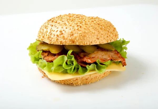 Hamburger Mięsem — Zdjęcie stockowe