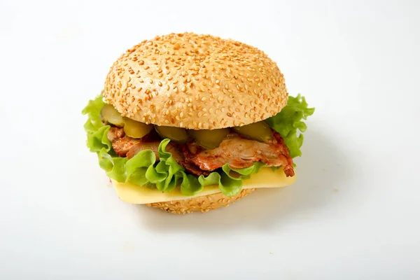 Hambúrguer Com Carne — Fotografia de Stock
