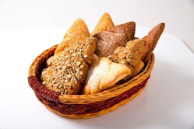 Ekmek buğday ve çavdar taze hamur işleri.