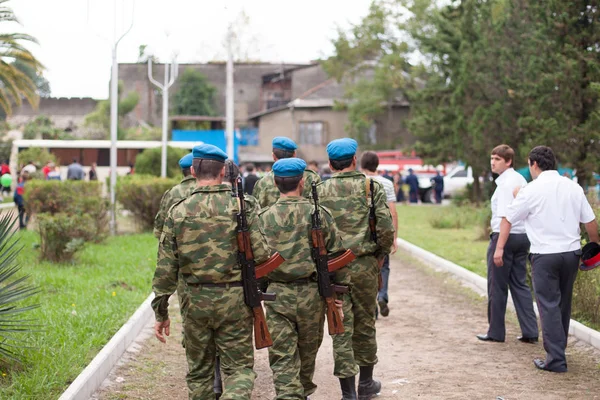 Святкування Свободі Квадратних Сухумі Абхазії Будинок Уряду — стокове фото