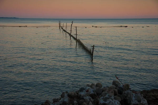 Mantello Marino Con Reti Pesca — Foto Stock