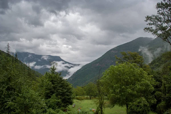 Paesaggio Montano Con Alveari Abkhazia — Foto Stock