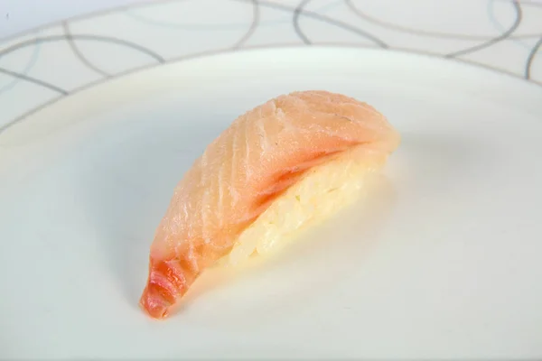 Ένα Μέρος Από Σούσι Ιαπωνική Κουζίνα Εθνικό Πιάτο Ελαφρύ Φόντο — Φωτογραφία Αρχείου