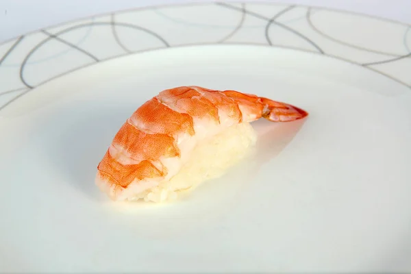 Una Porción Sushi Cocina Japonesa Plato Nacional Sobre Fondo Claro — Foto de Stock