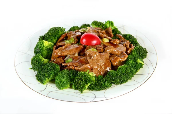 Viande Dans Une Assiette Cuisine Chinoise Sur Fond Clair Images De Stock Libres De Droits