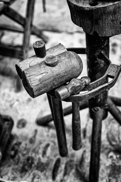 Old Wooden Hammers Detail Some Ancient Crafts Hammers — Stock Photo, Image