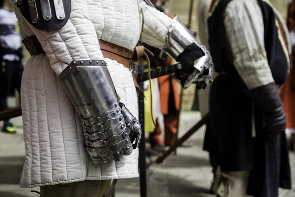 Luva Armadura Medieval Detalhe Proteção História Antiga — Fotografia de Stock