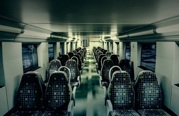 Sedili Treno Dettaglio Nuovo Trasporto Pubblico Modernità Progresso — Foto Stock