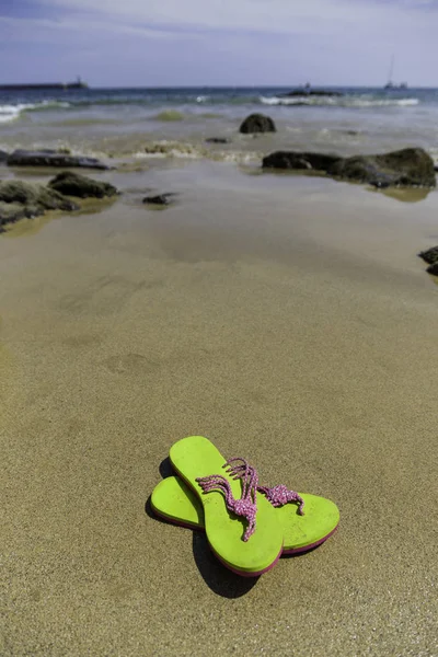 Flip Flops Beach Summer Vacation Detail — Stock Photo, Image