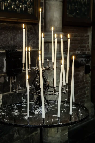 Velas Cera Una Iglesia Creencia Religión — Foto de Stock