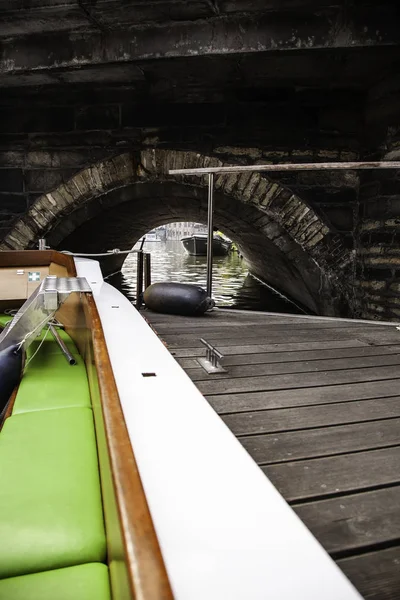 Båt Staden Gent Detalj Sightseeingbåt Stadsrundtur Genom Kanalerna — Stockfoto